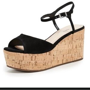 SCHUTZ Black and Tan Wedge Sandals new without tags or box